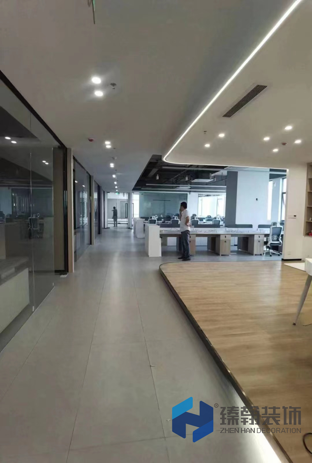 3000科技公司办公室+厂房+展厅设计装修